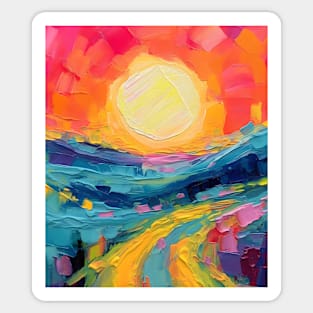 Abstract Sunset on the Field Sticker